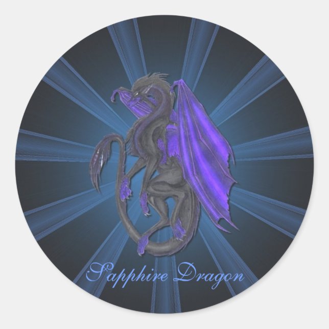 Stickers Dragon Sapphire Bleu (Devant)