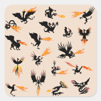 stickers dragons feu