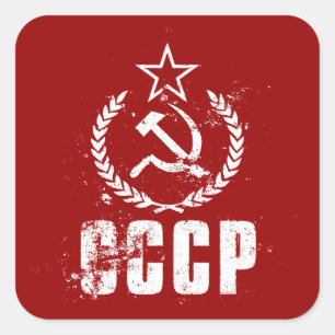 Stickers Drapeau blanc faucille marteau communiste
