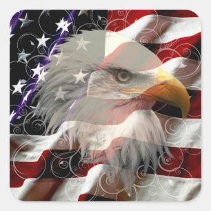 Stickers Drapeau d'aigle américain