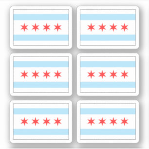 stickers drapeau de Chicago, ensemble de six