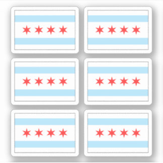 stickers drapeau de Chicago, ensemble de six