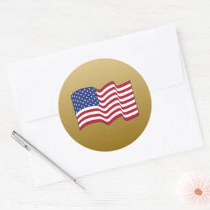 Stickers Drapeau Gold American