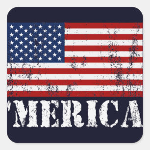 Stickers Drapeau 'MERICA U.S vintage