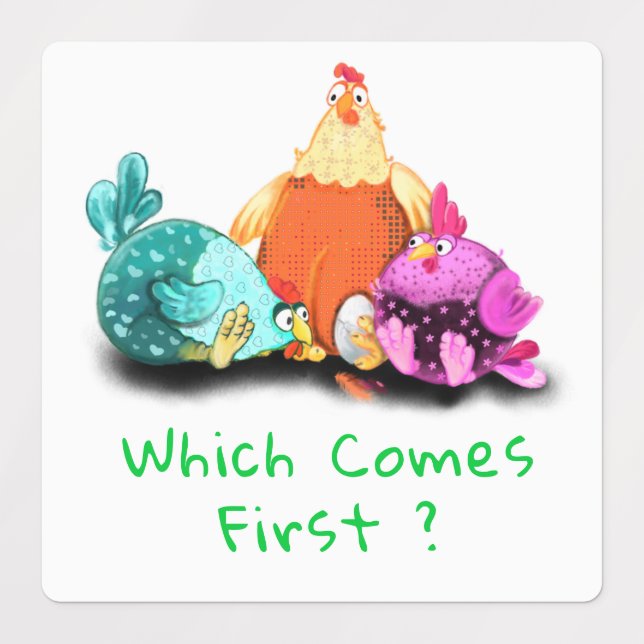 Stickers Drôle Poulet - Texte Personnalisé (Design 3)