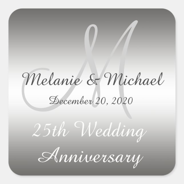 Stickers du 25e anniversaire du Mariage en argent (Devant)
