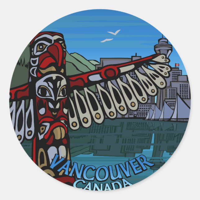 Stickers du Canada de Vancouver Totem Poteau (Devant)