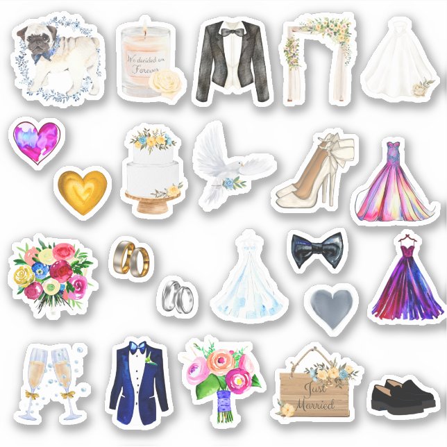 Stickers du jour de mariage (Devant)