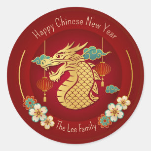 Stickers du Nouvel An chinois (Année du Dragon) Ro