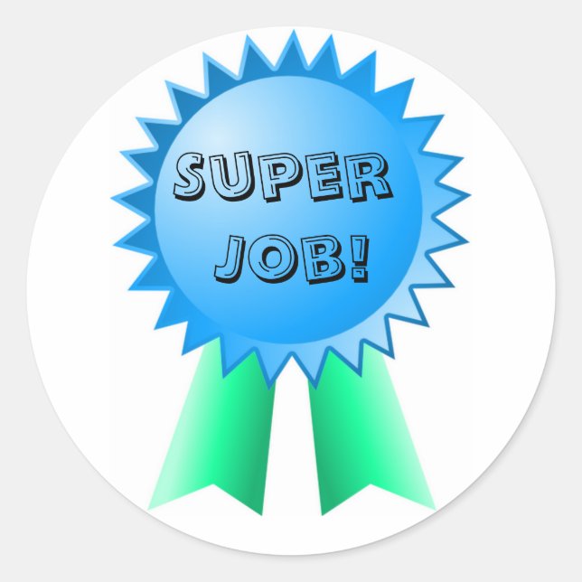 Stickers du prix du ruban bleu et vert de l'enseig (Devant)