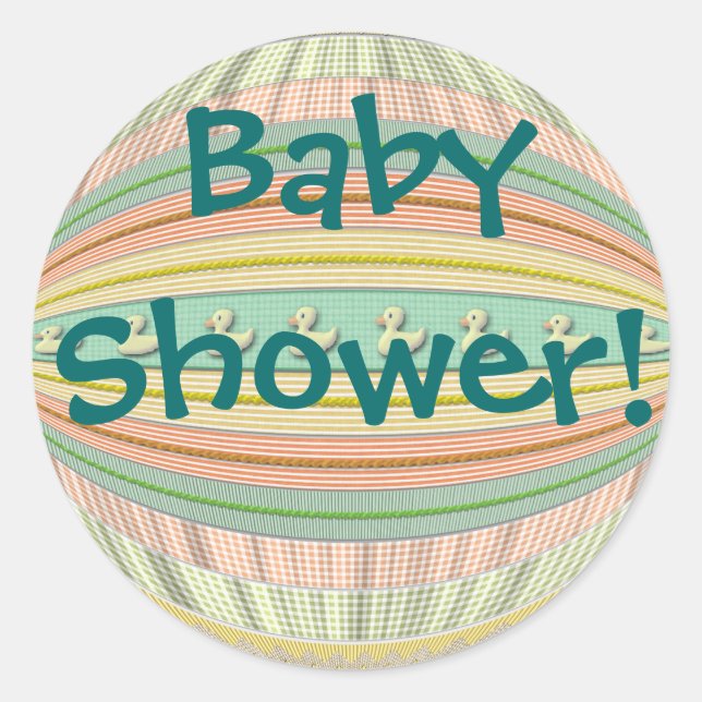 Stickers - Ducks in a Row - "Baby Shower!" (Front)
