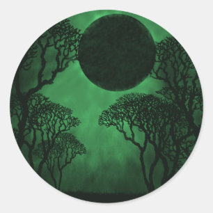 Stickers Éclipse Forêt Sombre, Vert