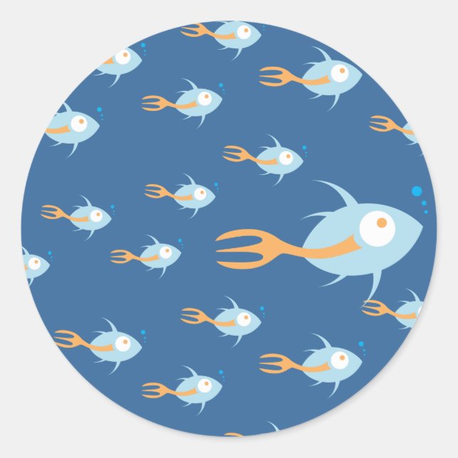 Stickers Ecole de Poissons Planètes Organiques (Devant)