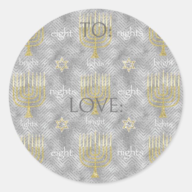Stickers élégants Hanoukka (1 1/2"/3") (Devant)
