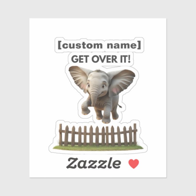 Stickers Eléphant Flying Text ou Name personnalisé (Feuille)