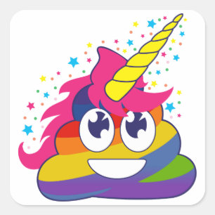 Stickers Emoji Arc-en-ciel Unicorne Poop