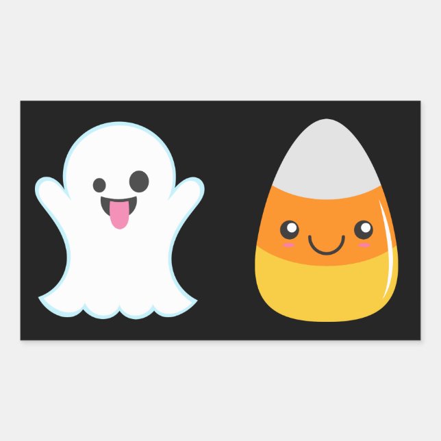 Stickers Emoji Halloween Ghost & Candy Corn (Devant)