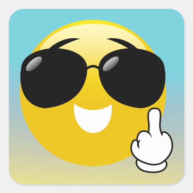 Stickers Emoji Ombre au doigt moyen et lunettes de (Devant)