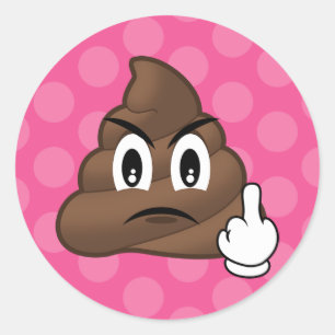 Stickers Emoji Poop À petits pois Rose