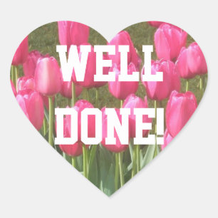 Stickers En Forme Cardiaque Rosée Tulipe Bien Fait