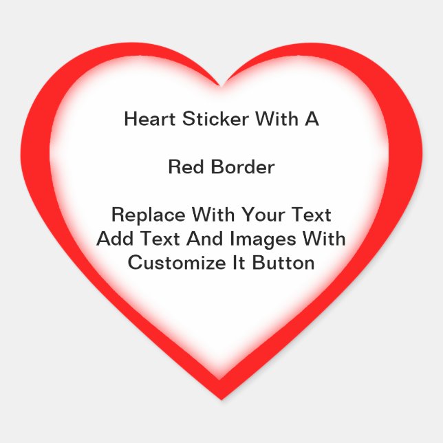 Stickers En Forme De Coeur Avec Une Frontière Roug (Devant)