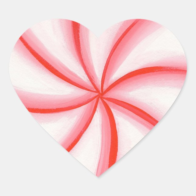 Stickers en forme de coeur de bonbon à la menthe (Devant)