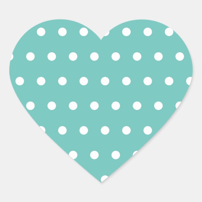 Stickers en forme de coeur de pois (Aqua & White) (Devant)
