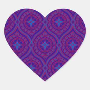 Stickers en forme de coeur, Motif violet et bleu