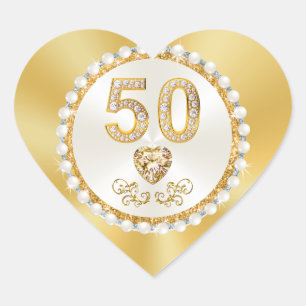 Stickers en forme de petit coeur, 50e anniversaire