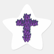 Stickers en forme d'étoile papillon violet