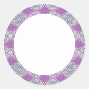 Stickers en mat rond KNIT JACQUARD LILAC 3"