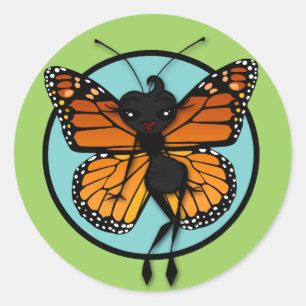 STICKERS EN MATTE ROND EN MONARQUE CUTTERFLY LADFL