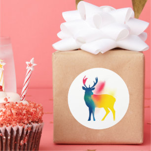 Stickers en silhouette de cerf à peinture en vapor