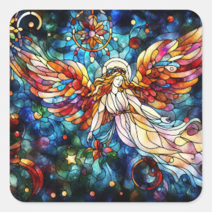 Stickers en verre de couleur d'aquarelle de Noël