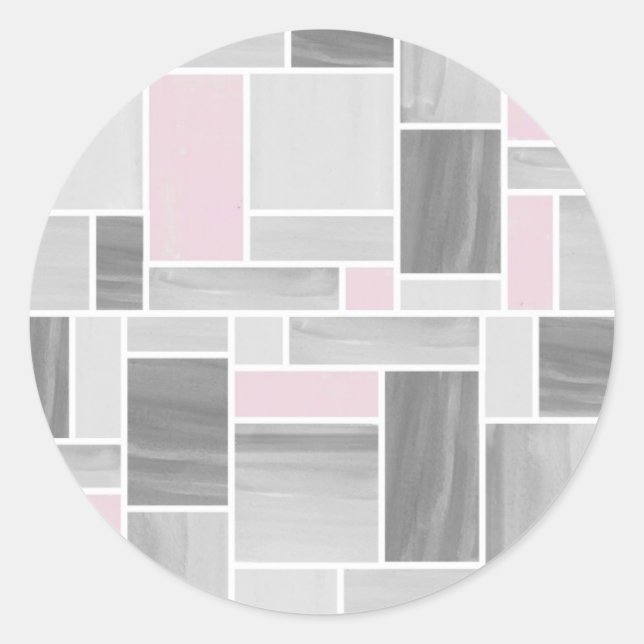 Stickers en verre gris et rose (Devant)