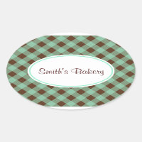 Stickers En vichy chocolat à la menthe personnalis