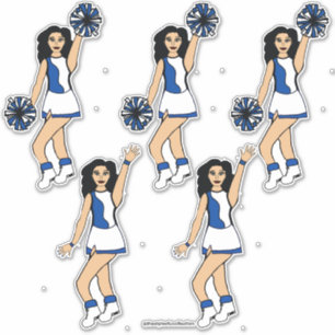 Stickers en vinyle cousu sur mesure 14" x 14" Bleu