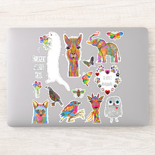 Stickers en vinyle de mignonne et colorée pour ani