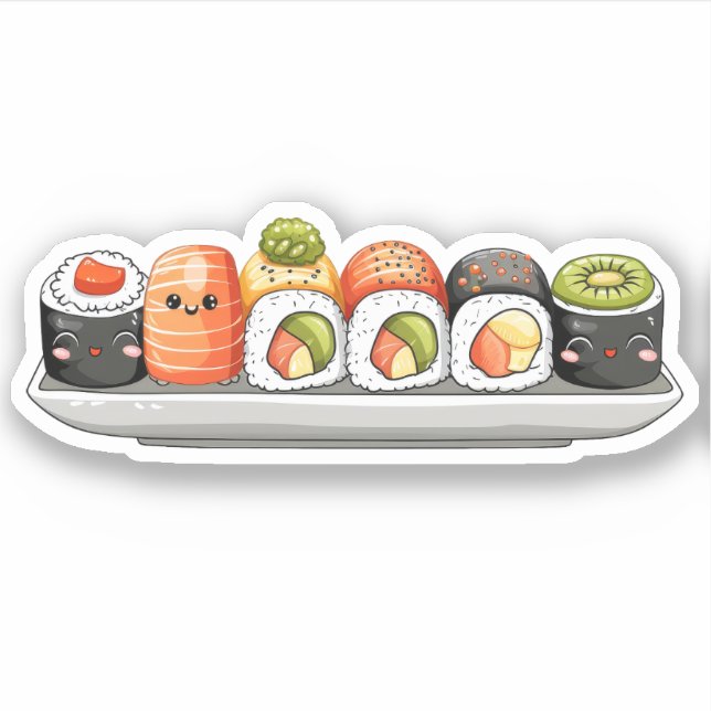 Stickers en vinyle de sushi mou (Devant)