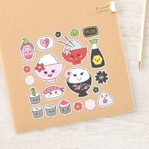 Stickers en vinyle de sushi mou