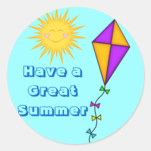 Stickers enseignant/maman Été Soleil et cerf-volan