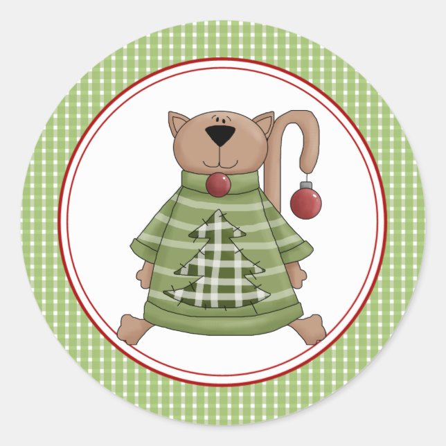 Stickers Enveloppe Chat de Noël (Devant)