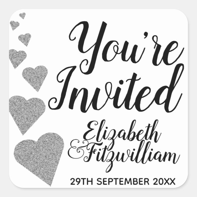 Stickers Enveloppe Coeurs Parties scintillant Arge (Devant)