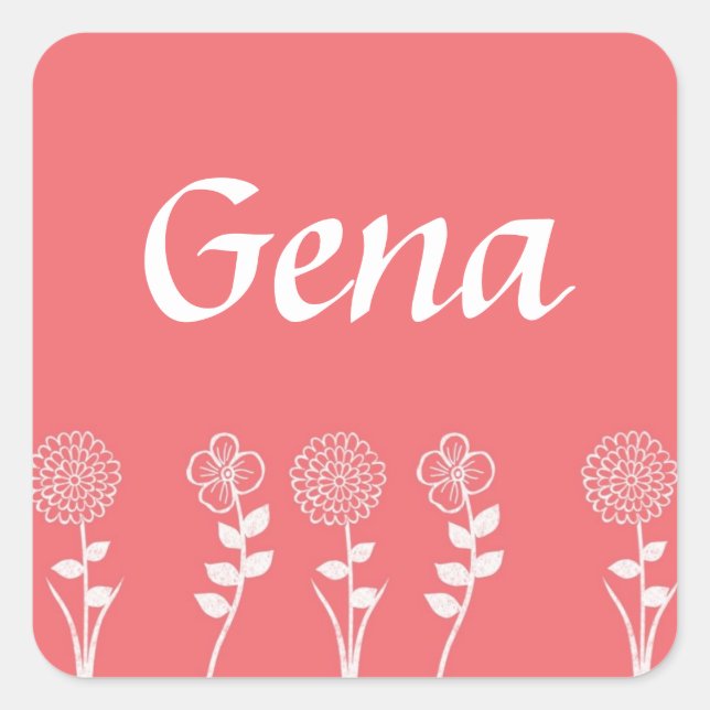 Stickers Enveloppe Florale de Pêche personnalisée (Devant)