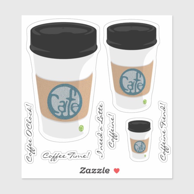 Stickers et phrases en vinyle de la Coupe du Café (Feuille)