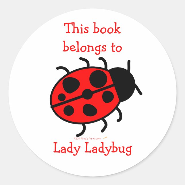 Stickers Étiquette Big Ladybug Cute Boplate pour e (Devant)