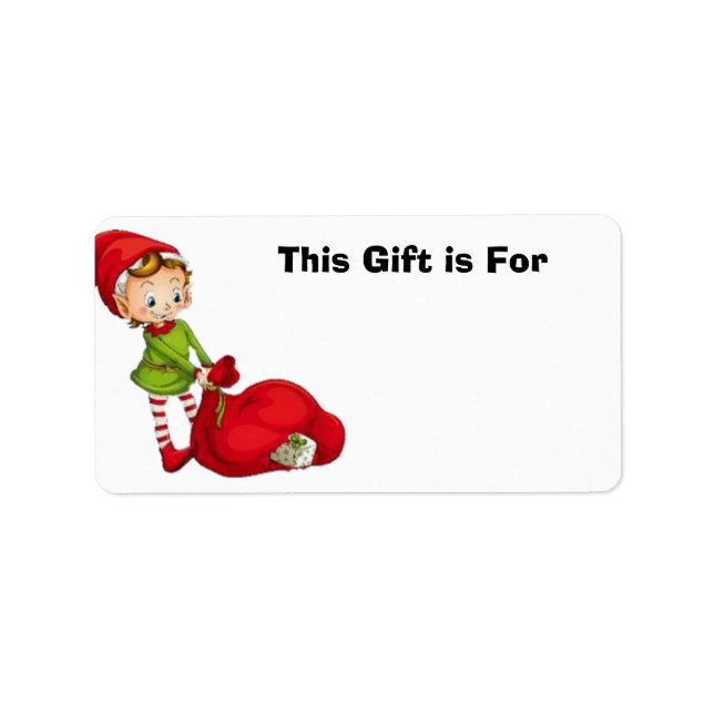 Stickers Étiquette cadeau avec adorable petit elfe (Devant)