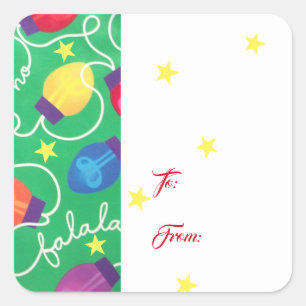Stickers étiquette cadeau Christmas Lights