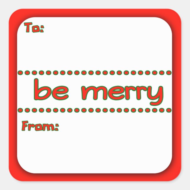 Stickers étiquette cadeau de fête Be Merry Holiday (Devant)