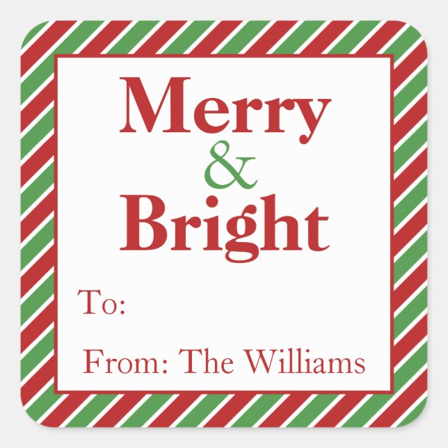 Stickers étiquette cadeau de Noël personnalisé (Devant)